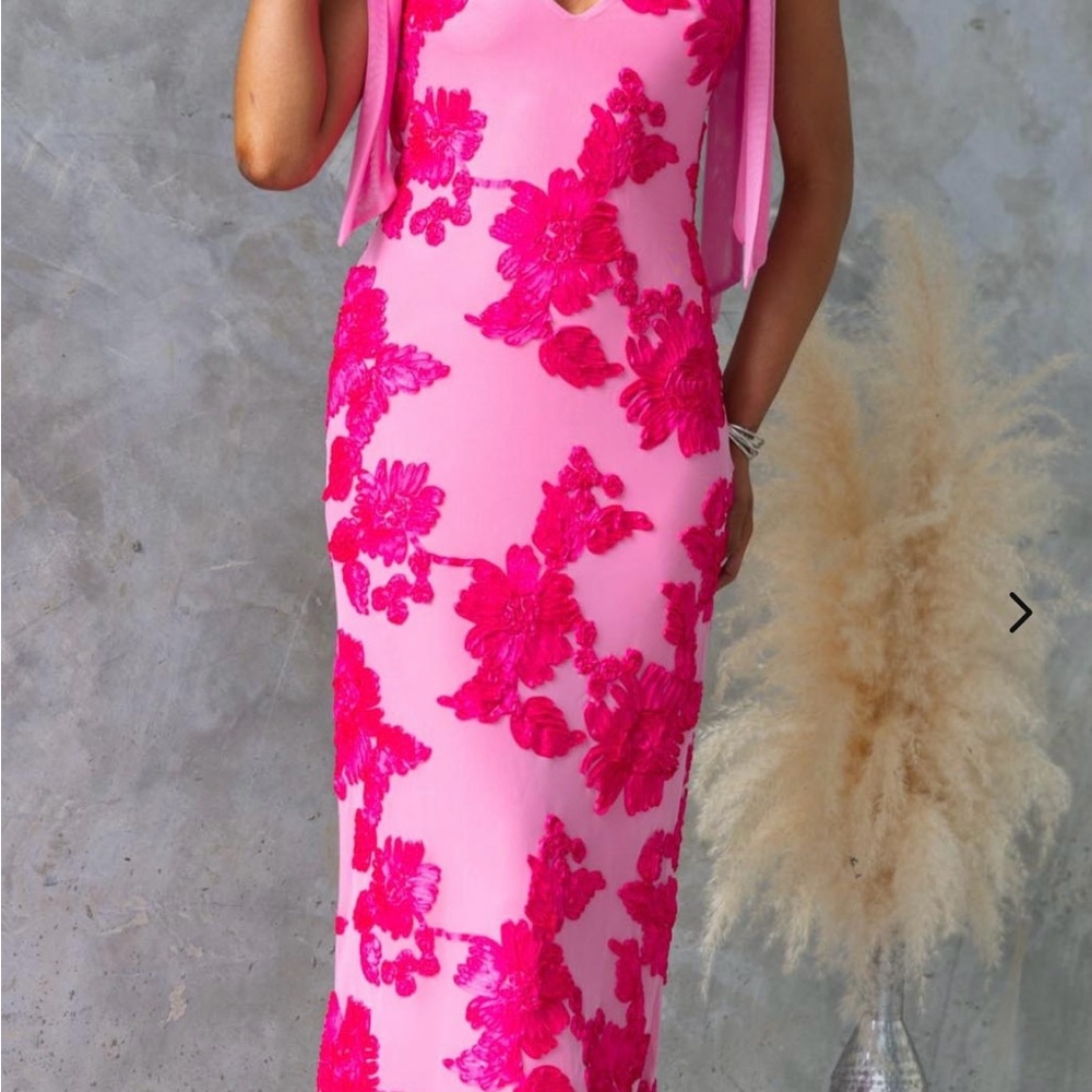 Pink Floral Maxi Dress
